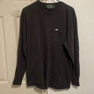 VINTAGE / RETRO Polo country Ralph Lauren long sleeve black shirt w front pocket